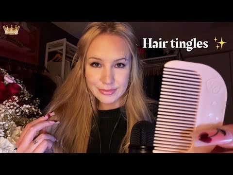 Hair brushing, stroking, & styling (superrr tingly movements ) | Tingle Master ASMR