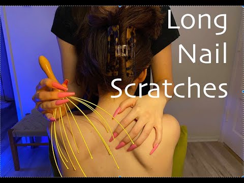 ASMR Long Nails 💅, Relaxing Back & Nape Scratches and Massage, Tingles ✨ (No Talking)
