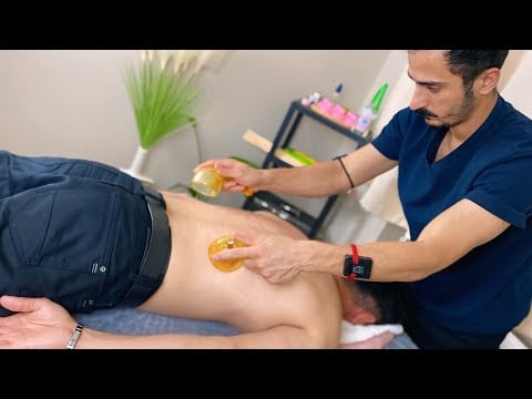 ASMR -  Deep Back Massage with Cupping & Metal Tools