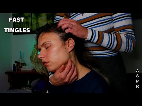ASMR Fast Light Scratching Massage Combo on Head, Face, Neck, Nape, Shoulders & Back- No Talking