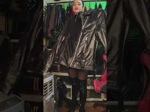 LEATHER Jacket Try On Leather BOOTS #leatherjackettryon #leatherboots