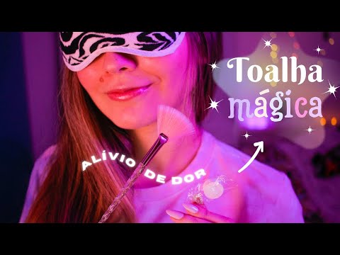 asmr aliviando dor de cabeça | atenção pessoal, massagem facial & pincel na tela