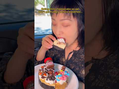 Eating mini cheesecake sampler… #food #eating #cake