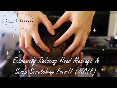 ASMR RELAXING HEAD MASSAGE & SCALP SCRATCHING (MALE) (VISUAL ONLY!!)