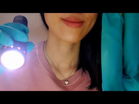 ASMR Cranial Nerve Exam With Latex Gloves ✨️ hand movement, eye ear test, sharp dull, follow light