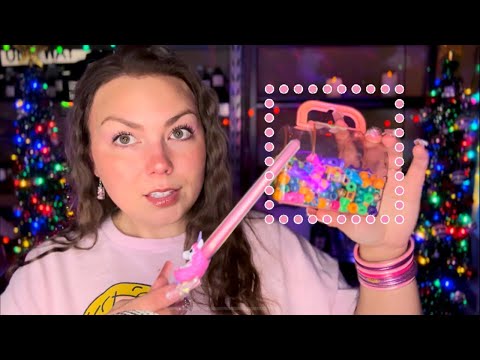 asmr/ show + tell of random objects🎨🩰🧩 (tracing, over explaining) ✨TINGLE WARNING✨