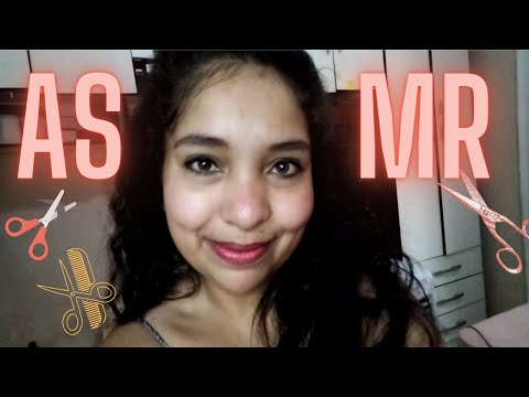 ASMR CORTANDO O SEU CABELO (Com sons de tesoura: MUITO GOSTOSO E SUAVE PRA TE DAR MUITO SONINHO)