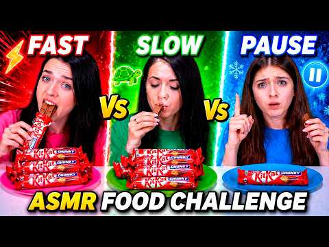 ASMR Fast, Slow, Pause VS Real Food and Makeup Best Compilation