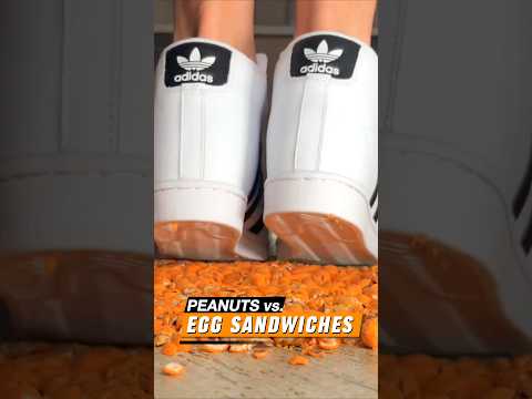 Sneakers Crushing Food: Peanuts vs. Sandwiches! Oddly Satisfying ASMR