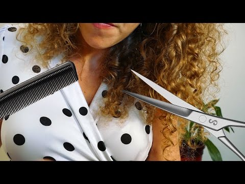 ASMR Haircut Salon Roleplay w/ Binaural Scissor Sounds & Hair Brushing Sounds