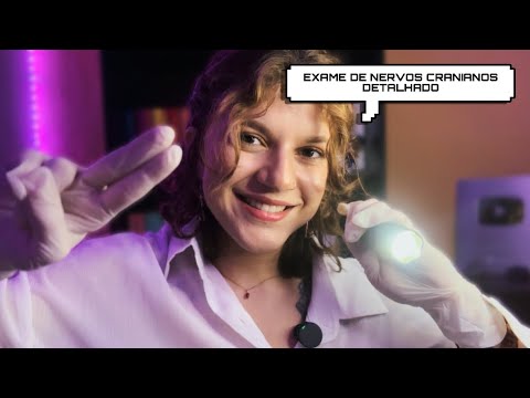 ASMR EXAME DE NERVOS CRANIANOS COMPLETO E DETALHADO ✨Visão, audição, olfato, toque e paladar