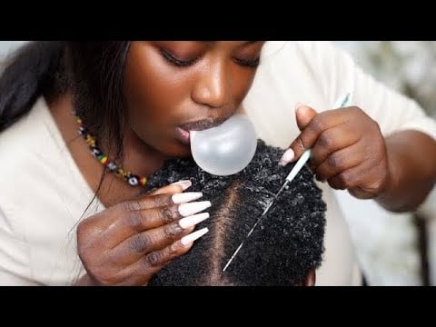 ASMR✨I Did a whisper Scalp check back Oiling, Shampoo &Nape Massage, long nail Hair Partin Scratchin