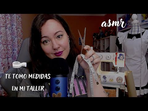 ASMR | Te tomo medidas en mi taller 💕✂️ | Susurros, visual, scratching