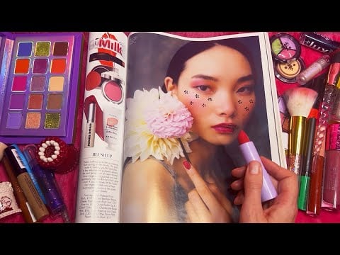 ASMR Applying Makeup to Magazines (Whispered)