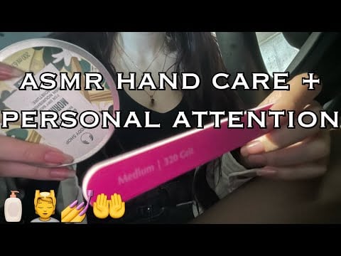 hand care asmr! nail file, lotion hand sounds and massage || lofi asmr