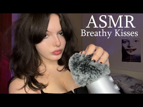 Breathy Kisses w/ Anticipatory Whispers ASMR | Fluffy Mic Cover Scratching, Hand Movements, Rambling