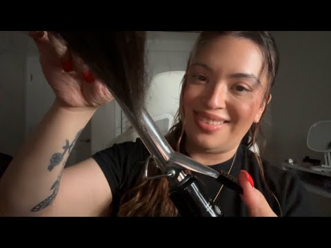 ASMR Big sister styles your hair for your passport photo- personal attention & hair sounds 