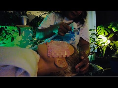 ASMR REALISTIC Spa Facial Wash | Hair Washing | head massage | Deep Sleep & Relaxation | Whispering