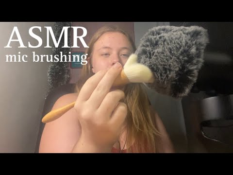 ASMR mic brushing with a fluffy mic cover