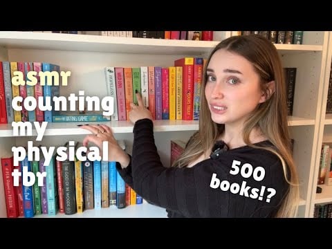 ASMR counting the books on my physical tbr...it's really bad (close whispers)