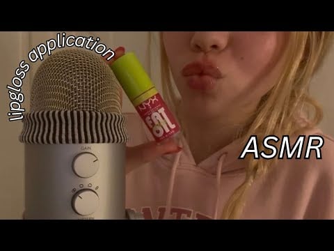 ASMR lipgloss application | mouth sounds