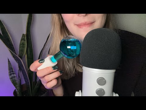 ASMR slow intense mic scratching and water globes 🫧