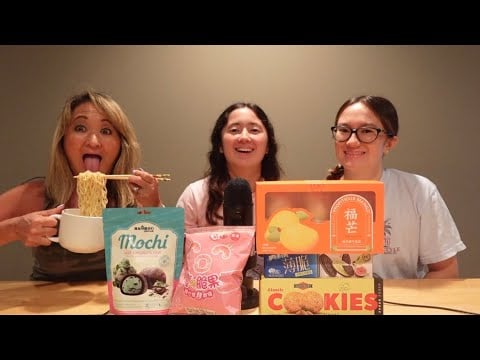 ASMR- Trying Chinese Snacks With My Mom and Sister