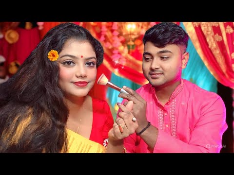 ASMR My Husband Doing My Indian Party Makeup 💄