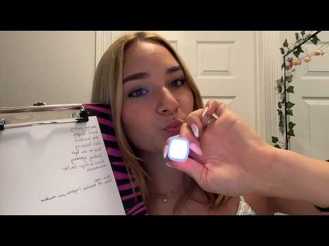 asmr Eyes Closed Sleep Instructions (measuring, brushing, follow the light)