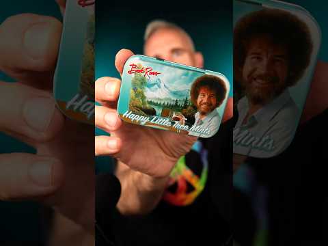 Trying weird candy ASMR: Bob Ross Happy Little Tree Mints #asmrcandy #candyasmr #bobross