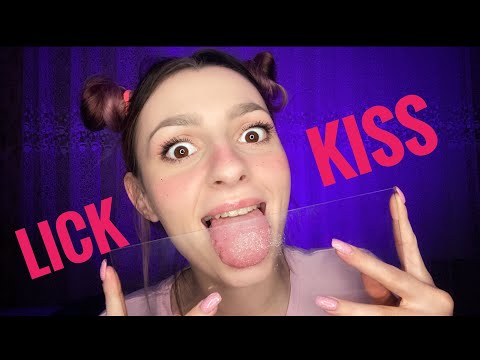 ASMR LICK and KISS glass 💋👅intense lip sounds 👄