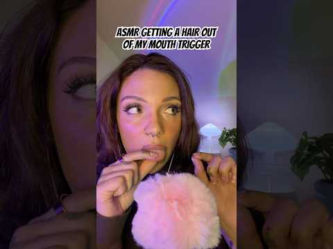 ASMR Getting a Hair Out of My Mouth #asmr #tingles #asmrtist #mouthsounds #relaxingsound