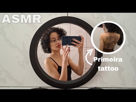 ASMR VLOG | INDO FAZER MINHA PRIMEIRA TATUAGEM 🐲 - com voz suave e som de fogueira no fundo