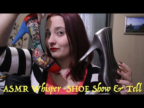 👠ASMR👠Whispered Shoe Show&Tell with Walking Sounds