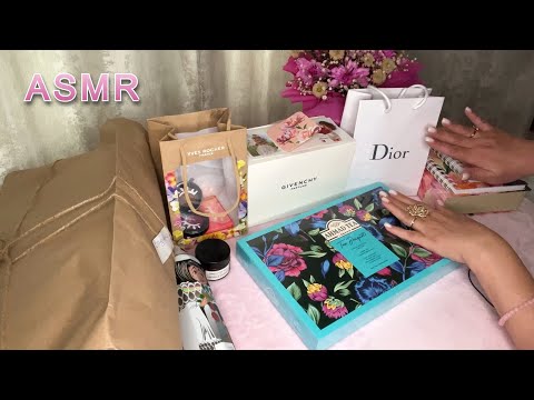 ASMR🎁РАСПАКОВКА ПОДАРКОВ НА🎉ДР ОТ ПОДРУЖКИ СВЕТЛАНЫ/Dior Givenchy Yves Rocher/ Тихий голос и Шёпот