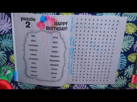 HAPPY BIRTHDAY WORD SEARCH ASMR CHEWING GUM