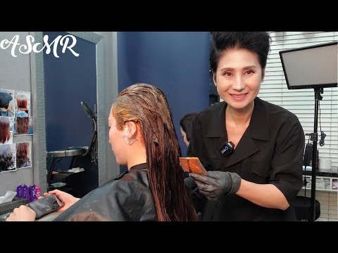 미용실 ASMR 멋내기 새치커버 황갈색   Cool marlin cover tan/Korean hair salon
