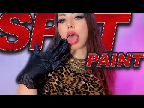 SPIT PAINTING w/ gentle touches and brushing ASMR | mouth triggers | best relax and sleep