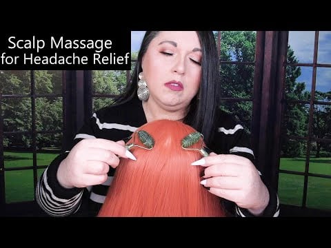 ASMR Relaxing Scalp Massage For Headache Relief (Tools, Scalp Scratching, Hair Play, Whispering)