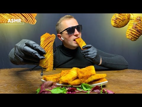 ASMR Accordion Potatoes Eating – Super Crunchy & Satisfying 🍟 👂 🤤