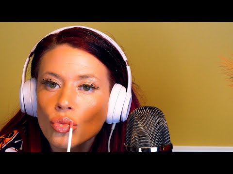 Close Up LipGloss with ASMR Mouth Sounds