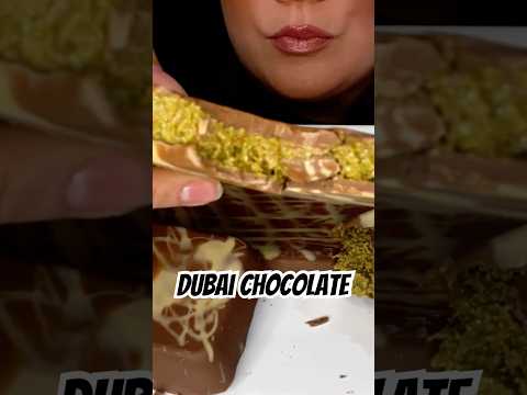 TRYING VIRAL DUBAI CHOCOLATE #asmr #chocolate #foodie #shorts