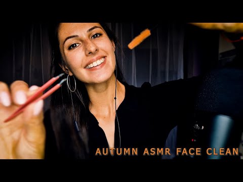 ASMR AUTUMN FACE & BROW CLEANSING 🍁 АСМР НА БЪЛГАРСКИ 🌛ЕСЕННО ПОЧИСТАВАНЕ НА ЛИЦЕ