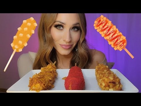 ASMR | 8th *Twelve Days Of Mukbang!!* KOREAN CHEESY CORNDOGS!!! 🧀🌭😍 (eating sounds)