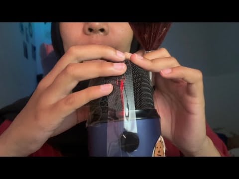 ASMR No Talking Tape with Brush & Pluffy Mic 