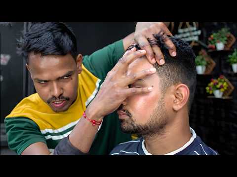 Satisfying Upper Back Heavy Oil Massage ASMR | Deep Squeeze Release | Scalp Nerve Point Stimulation