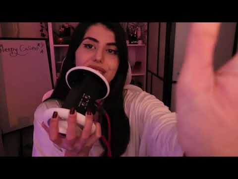 ASMR Mouth Sounds & Tongue Fluttering & Breathing  w Hand Movements