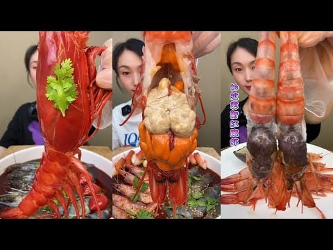 🦐🎊 Giant Live Seafood Show  거대한 실시간 해산물 쇼  巨大ライブシーフードモッパンショー  巨型直播海鲜秀