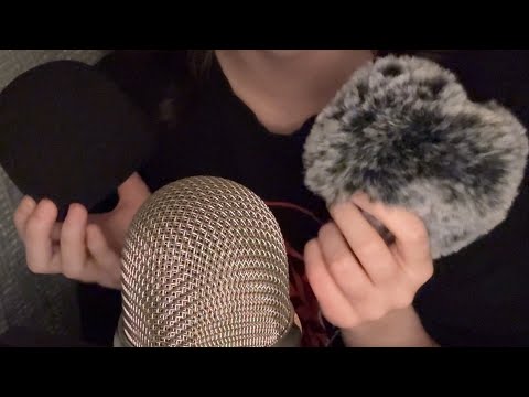 ASMR - Mic Scratching (Bare Mic Scratching + Foam Cover Scratching + Fluffy Mic Scratching)