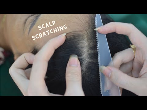 ASMR Real Person Scalp Scratching Massage, Tingles Hair Play, Hair Combing For Headache Relief